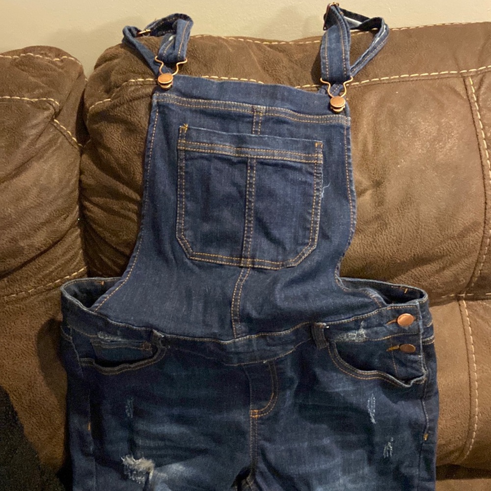 Wax jeans bib overalls